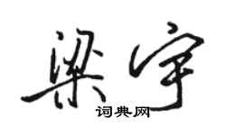 駱恆光梁宇行書個性簽名怎么寫