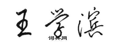 駱恆光王學濱行書個性簽名怎么寫