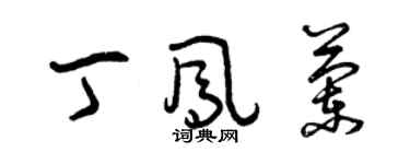 曾慶福丁鳳蘭草書個性簽名怎么寫