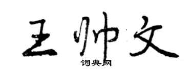 曾慶福王帥文行書個性簽名怎么寫