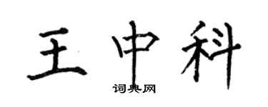 何伯昌王中科楷書個性簽名怎么寫
