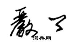 朱錫榮嚴卿草書個性簽名怎么寫