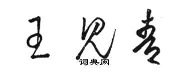 駱恆光王見青草書個性簽名怎么寫