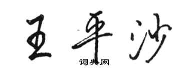 駱恆光王平沙行書個性簽名怎么寫