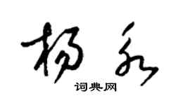 梁錦英楊永草書個性簽名怎么寫
