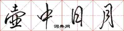 駱恆光壺中日月行書怎么寫