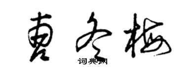 曾慶福曹冬梅草書個性簽名怎么寫