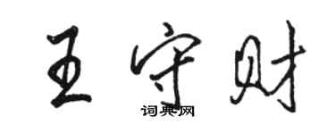 駱恆光王守財行書個性簽名怎么寫