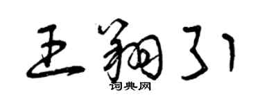 曾慶福王翔引草書個性簽名怎么寫