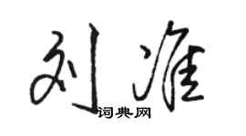 駱恆光劉準行書個性簽名怎么寫