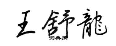 王正良王舒龍行書個性簽名怎么寫