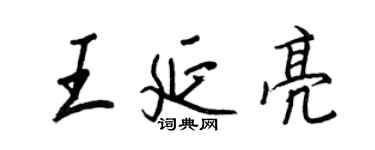 王正良王延亮行書個性簽名怎么寫