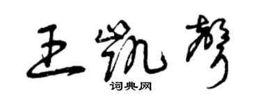 曾慶福王凱聲草書個性簽名怎么寫