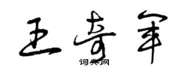 曾慶福王奇軍草書個性簽名怎么寫