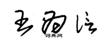 朱錫榮王為信草書個性簽名怎么寫