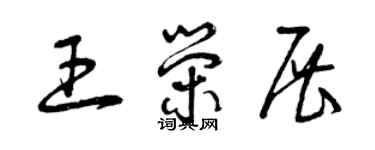 曾慶福王榮展草書個性簽名怎么寫