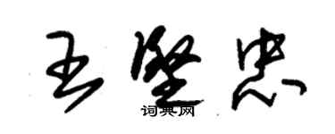 朱錫榮王堅忠草書個性簽名怎么寫