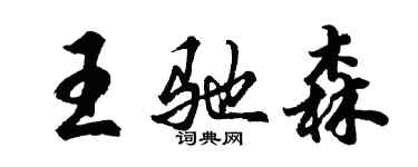 胡問遂王馳森行書個性簽名怎么寫