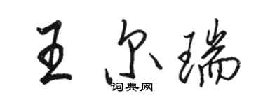 駱恆光王爾瑞行書個性簽名怎么寫