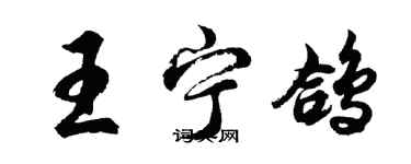 胡問遂王寧鴿行書個性簽名怎么寫