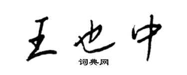 王正良王也中行書個性簽名怎么寫