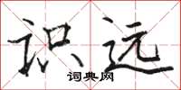 駱恆光識遠楷書怎么寫