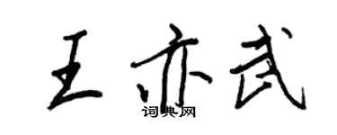 王正良王亦武行書個性簽名怎么寫