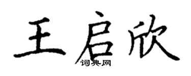 丁謙王啟欣楷書個性簽名怎么寫