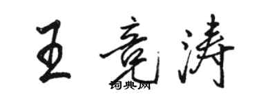 駱恆光王競濤行書個性簽名怎么寫