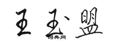 駱恆光王玉盟行書個性簽名怎么寫