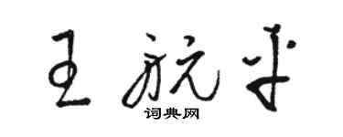 駱恆光王航平草書個性簽名怎么寫