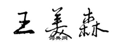 曾慶福王美森行書個性簽名怎么寫