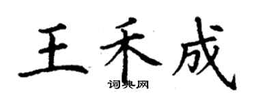 丁謙王禾成楷書個性簽名怎么寫