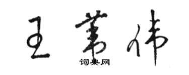 駱恆光王葦偉草書個性簽名怎么寫