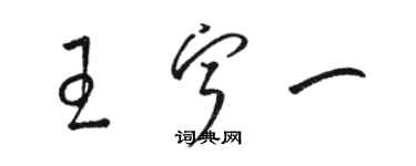 駱恆光王寧一草書個性簽名怎么寫