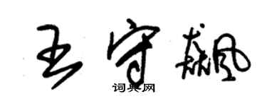 朱錫榮王守飈草書個性簽名怎么寫