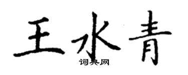 丁謙王水青楷書個性簽名怎么寫