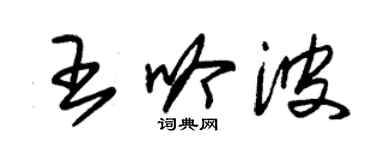 朱錫榮王吟波草書個性簽名怎么寫