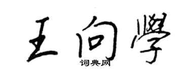 王正良王向學行書個性簽名怎么寫