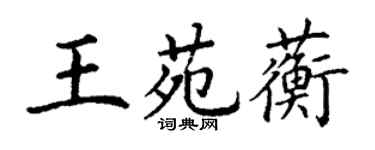 丁謙王苑蘅楷書個性簽名怎么寫