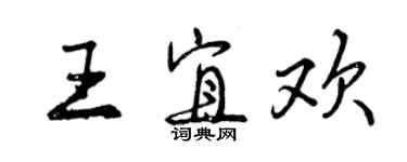 曾慶福王宜歡行書個性簽名怎么寫