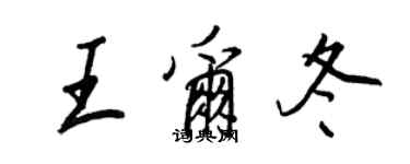 王正良王爾冬行書個性簽名怎么寫