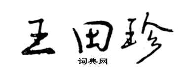 曾慶福王田珍行書個性簽名怎么寫