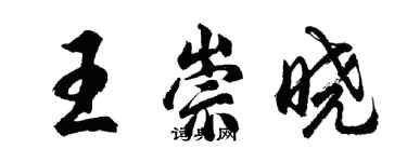 胡問遂王崇曉行書個性簽名怎么寫