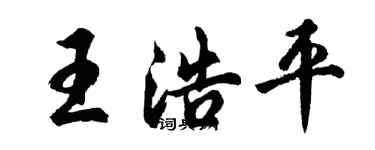胡問遂王浩平行書個性簽名怎么寫