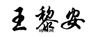 胡問遂王黎安行書個性簽名怎么寫