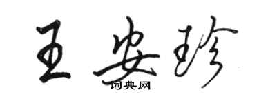 駱恆光王安珍行書個性簽名怎么寫