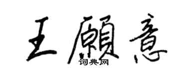 王正良王願意行書個性簽名怎么寫