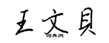 王正良王文貝行書個性簽名怎么寫