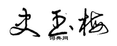 曾慶福史玉梅草書個性簽名怎么寫